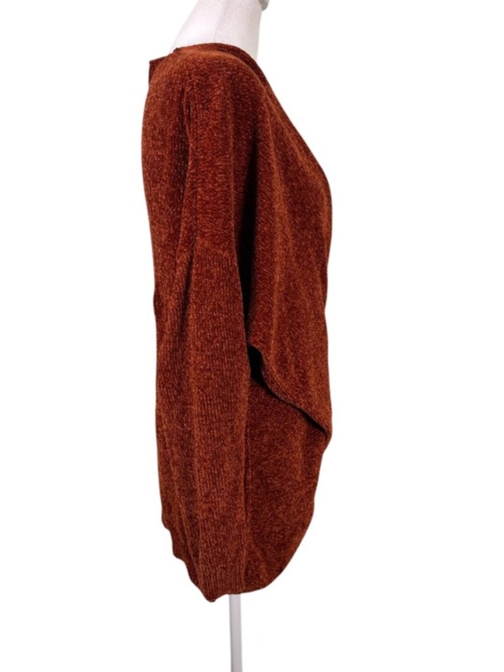 All In Favor Rust Chenille Faux Wrap Sweater Medium Soft Cozy Pullover - Picture 6 of 12